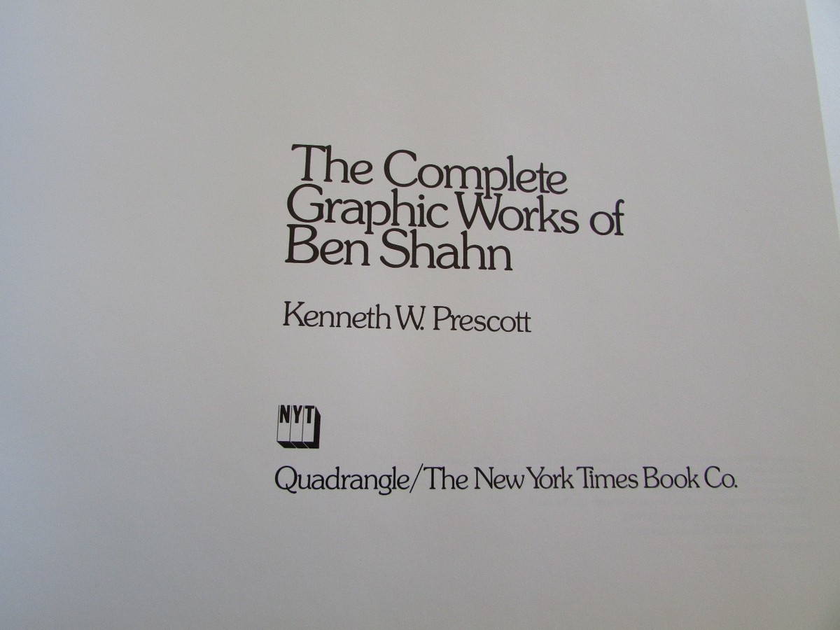 The Complete Graphic Works of Ben Shahn First Edition 1973 | eBay