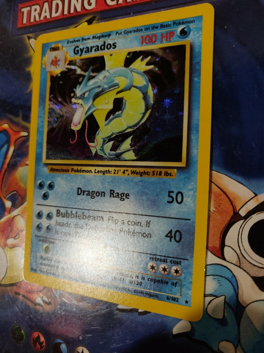 Gyarados ポケモンカード 130 HP Pokemon Card Gyarados #130 Rare Holo 6/102 100HP Water | eBay