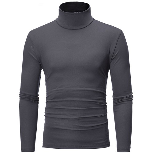 Men's Turtleneck Long Sleeve Solid Stretch Slim Fit Bottoming Top Blouse US US - Bild 6 von 20