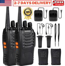 2Set Long Range Walkie Talkie Two Way Radio Headset Rechargeable Battery Charger