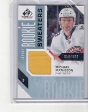 2016-17 SP Game Used Rookie Sweaters #RSMI Michael Matheson Jersey 316/499