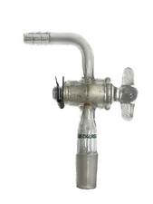 Chemglass 14/20 Glass 90° Flow Control Inlet Adapter w/ Stopcock CG-1028-14