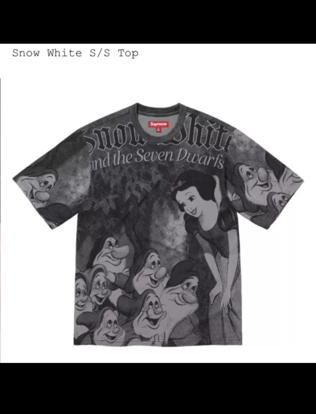 Imprimé intégral blanc neige Supreme   Chemise grise à manches courtes taille L