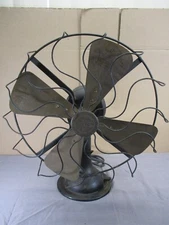 Vtg 1920's Dayton 16" BRASS BLADES Oscillating Electric Fan  Type 367  SEE VIDEO