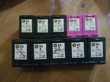 USED, AS IS, Lot of 10 HP 63 8 BLACK 2 COLOR Used Empty Ink Cartridges