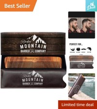 Wooden Hair Comb - Anti-Static, No Snag, Fine Medium Tooth - Solid Design