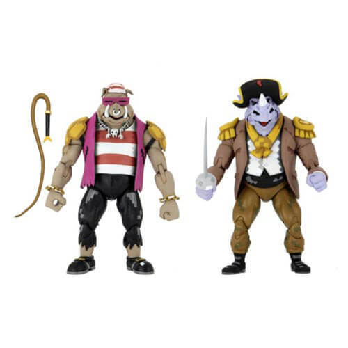 Teenage Mutant Ninja Turtles in Time Pirate Bebop & Rocksteady 7” Action Fig 2Pk - Picture 2 of 2