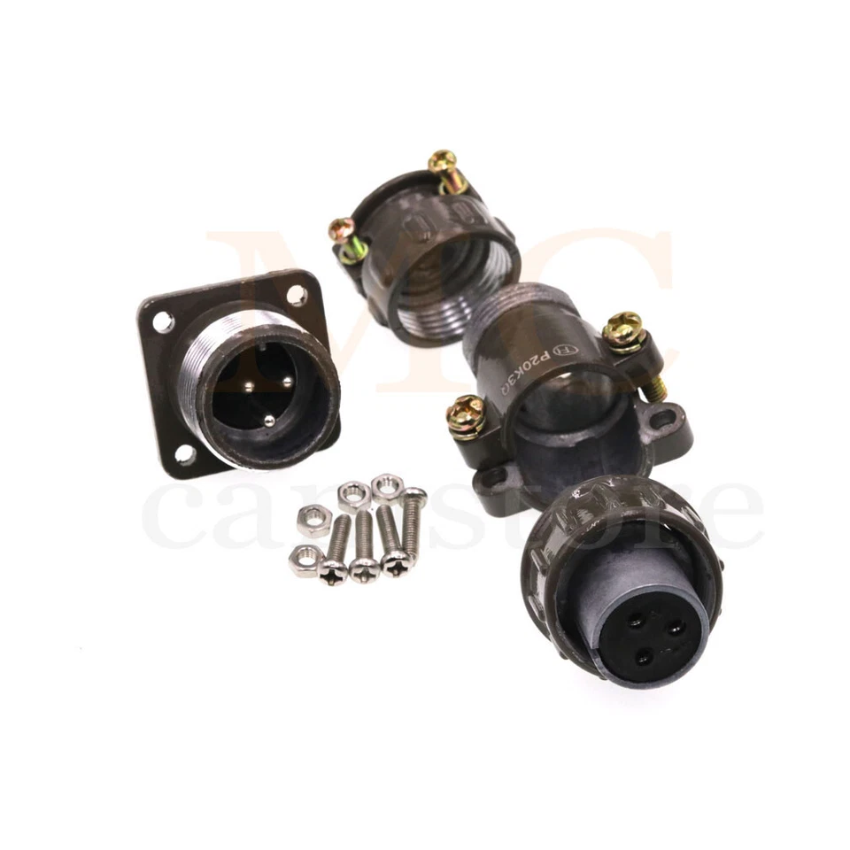 P20 Aviation connector 3 pin P20K3Q cable plug socket  metal cable connector  - Image 4 of 4