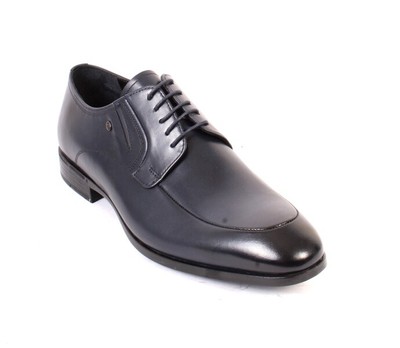 ROBERTO SERPENTINI 1501a Blue Leather Lace-Up Classic Shoes 44 / US 11