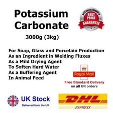 3kg POTASSIUM CARBONATE Pearl Ash 99.9% High Quality * Soap / Glass FREE POST