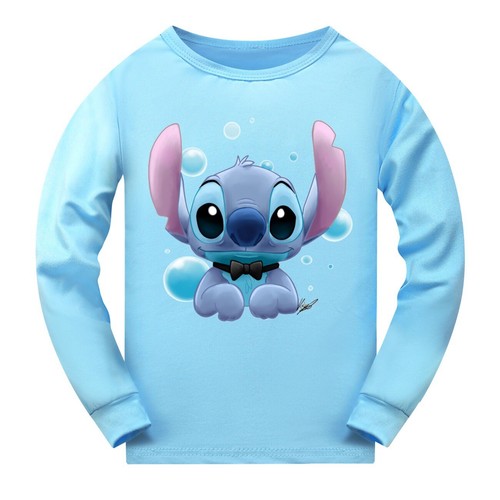 Stitch 5-13 Year Old Girls' Pajama Set, Boys' Cartoon Long Sleeve Casual Set - Picture 27 of 30