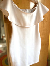 NWT Guess Tori Off Shoulder Ruffle Dress White Sz S