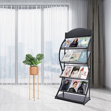 Newspaper Rack Magazine Stand Literature Holder Book Magazine Display Floor New