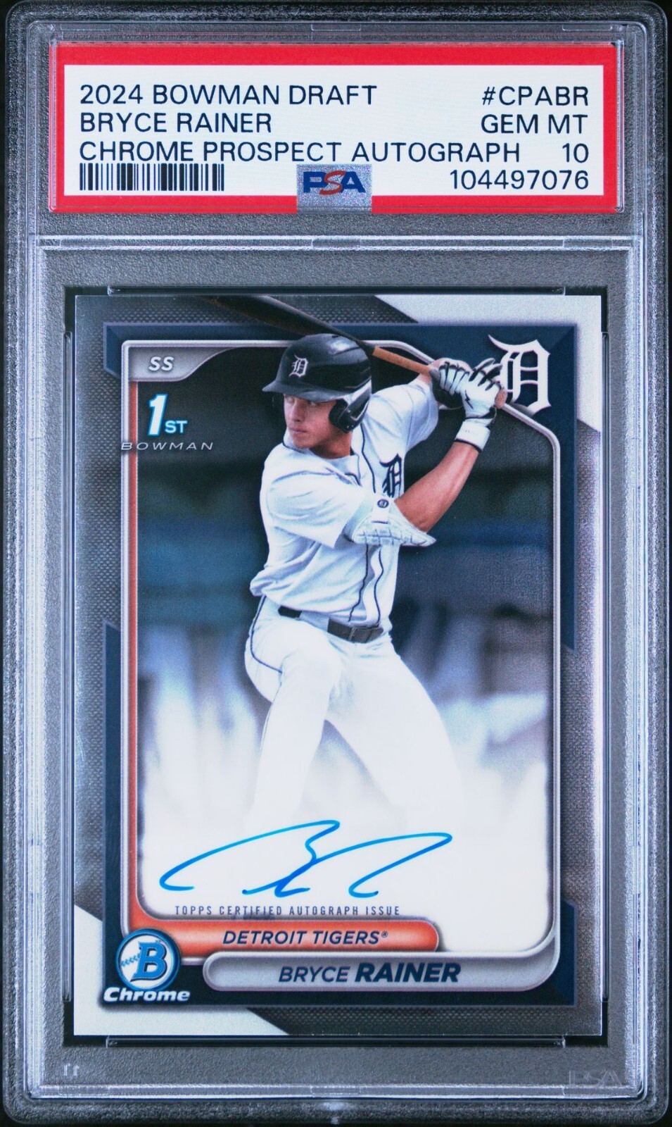 2024 BOWMAN DRAFT CHROME PROSPECT AUTOGRAPHS CPABR BRYCE RAINER PSA 10