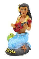 Hawaiian Hula Mermaid with Ukulele Dashboard Doll - 4" Car Doll, Hawaii Souvenir