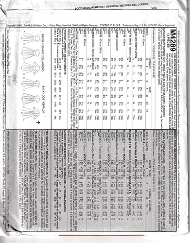 McCalls 4289 Girls Dress Sewing Pattern sizes 3 4 5 6 long or short sleeves - Picture 2 of 3