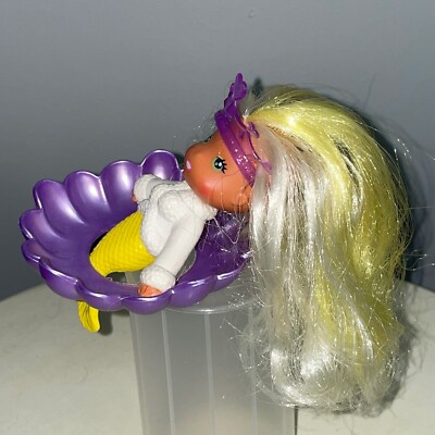 Vintage 1983 80's Kenner Sea Wees Yellow Shelly Mermaid Toy