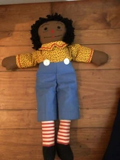 Homemade Vintage African American Black Andy Rag Doll 24”