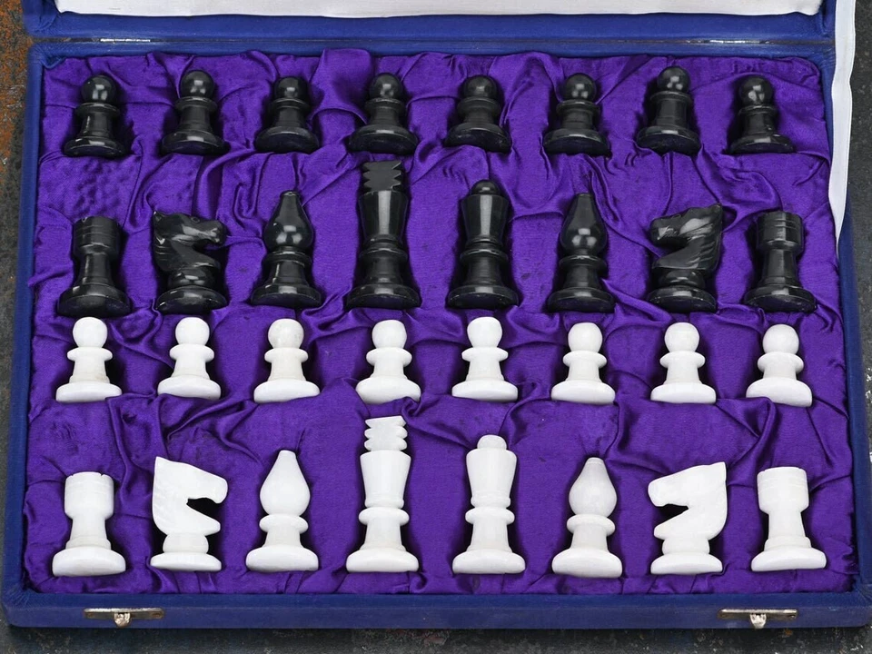 Marble Chess Board Set, Floral Gemstone Inlay Chess Board, Game Board - Image 4 of 4