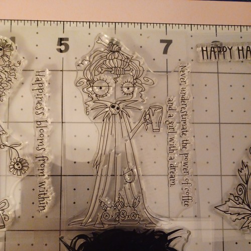 Acrylic STAMP Set Halloween DEAD Ghost Scissorhands pumpkin patch vampire skull - Picture 4 of 7
