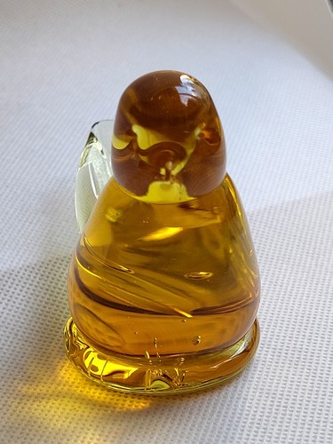TITAN Art Glass Giallo Ambra CANARY Bird UV Reattivo Firmato Ward 1988 Perfetto - Foto 7 di 12
