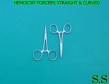 HEMOSTAT/ 2 PC. SET/ 3.5" / STRAIGHT  CURVED/ NEW/.