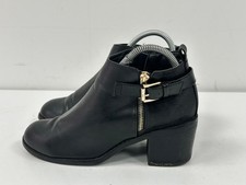 Office London Damen Stiefeletten schwarz Leder Reißverschluss Absatz UK(5) EU(38) B132