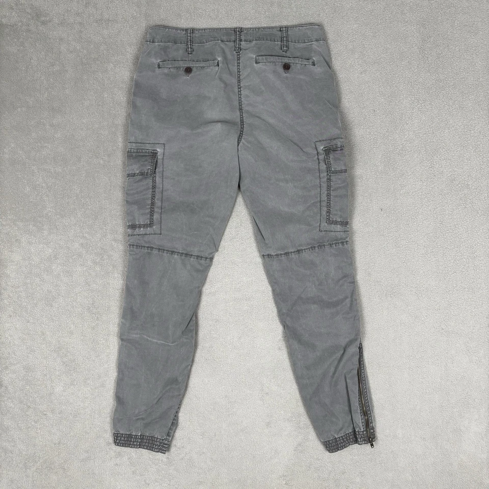 Eileen Fisher Womens Cargo Jogger Pants Size 4 Grey Ankle Zip Pocket 28x27 EUC - Image 2 of 4