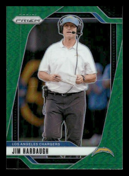 2024 Panini Prizm #163 Jim Harbaugh Green Los Angeles Chargers
