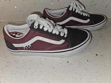 Vans Men's Skate Old Skool Asphalt Pomegranate Canvas Suede shoes Size 8