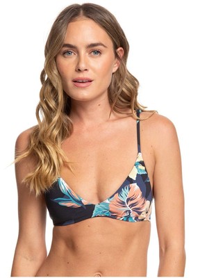 Roxy Women's Standard Printed Beach Classics Tri Bikini Top, Anthracite...