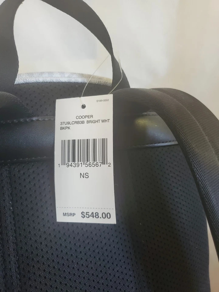 NWT MICHAEL KORS Cooper Large Bright White  Signature Backpack - Image 4 of 4