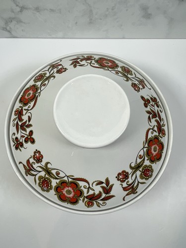 Burleigh Staffordshire Casserole Dish & Lid 20cm Ironstone Orange Floral Design - Picture 6 of 14