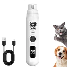Electric Dog Nail Grinder Pet Trimmer USB Charge Clipper Cats Bonve Upgraded