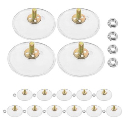 15 Pcs Screwed Suction Cup Hook Glass Mount Cups Adhesive Holder