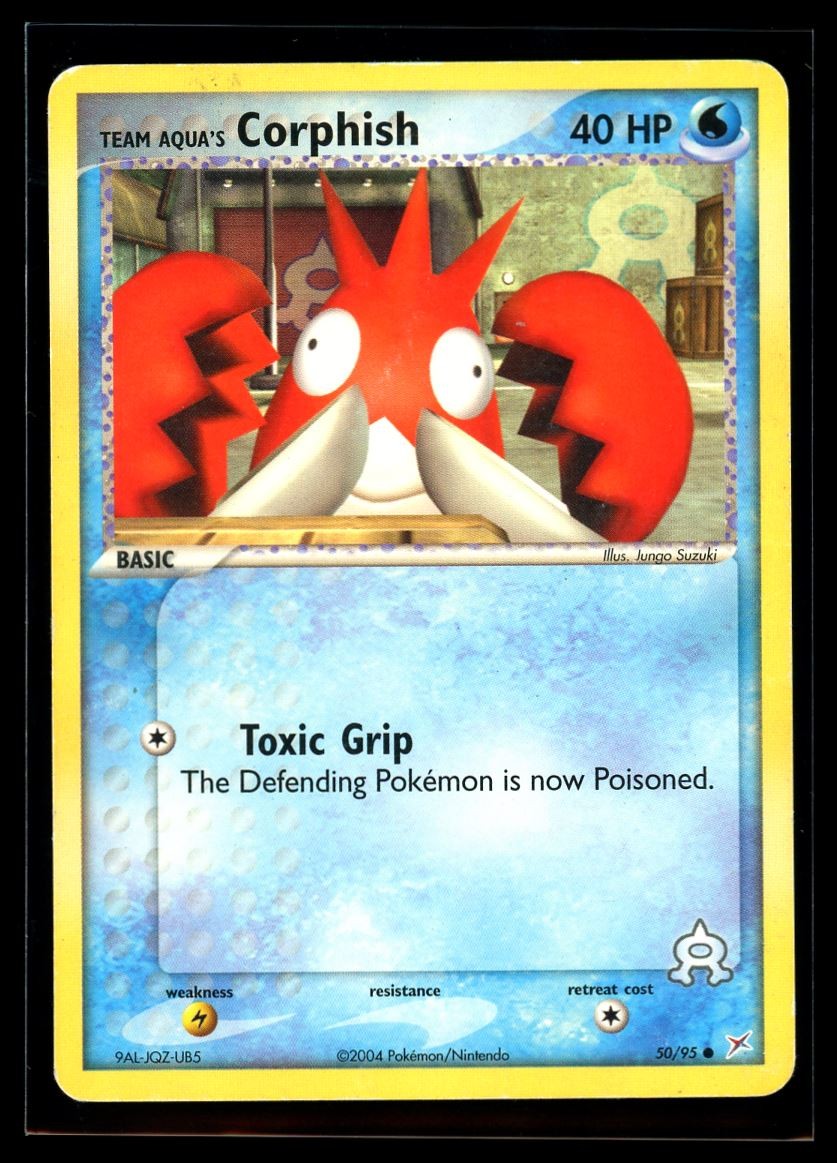 2004 EX - Team Magma vs Team Aqua Team Aqua’s Corphish #50 Non Holo Pokemon Card