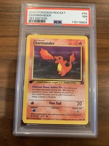 Pokemon 2000 Charmander #50 Team Rocket 1st Edition PSA 7