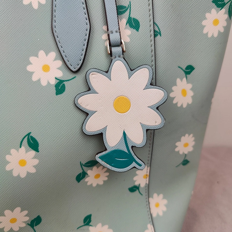 Bolso de Mano Kate Spade Dana Verde Menta Margarita Estampado Floral Saffiano PVC Cartera Preppy Foto 2 de 4