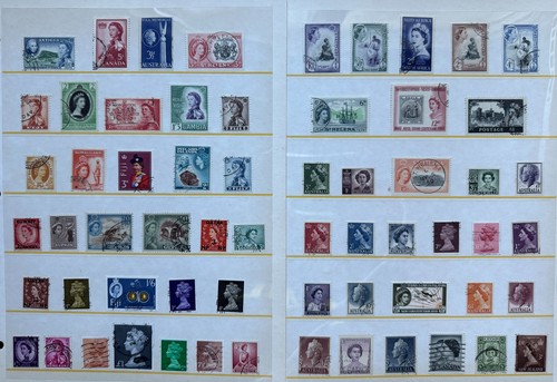 Lotto francobolli QE II da collezione vecchi affrancatura mondiale usati
