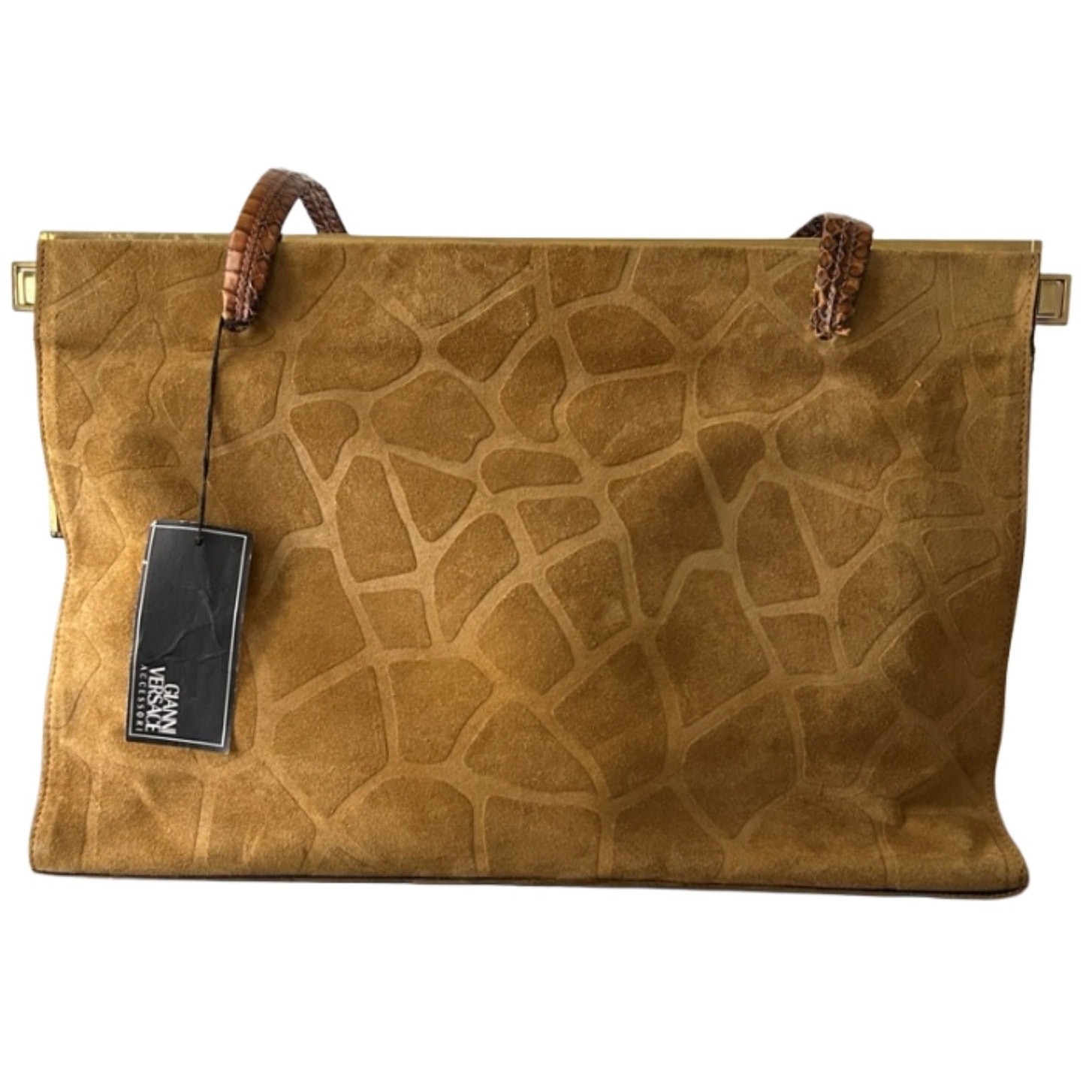 Gianni Versace Borsa Crosta Suede, Python Strap H… - image 2
