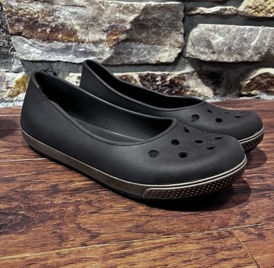 Crocs Airy Ballet Flats Womens Size 7 Brown Rubber Slip On Comfort Shoes