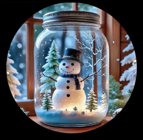 Christmas Advent Hayleybug 1/10th oz - Frosty in a Jar - Silver Round