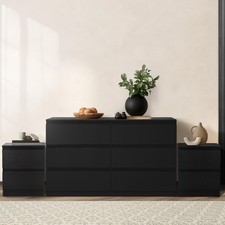 Oikiture 6 Chest of Drawers and 2 Bedside Tables Cabinet Bedroom Set