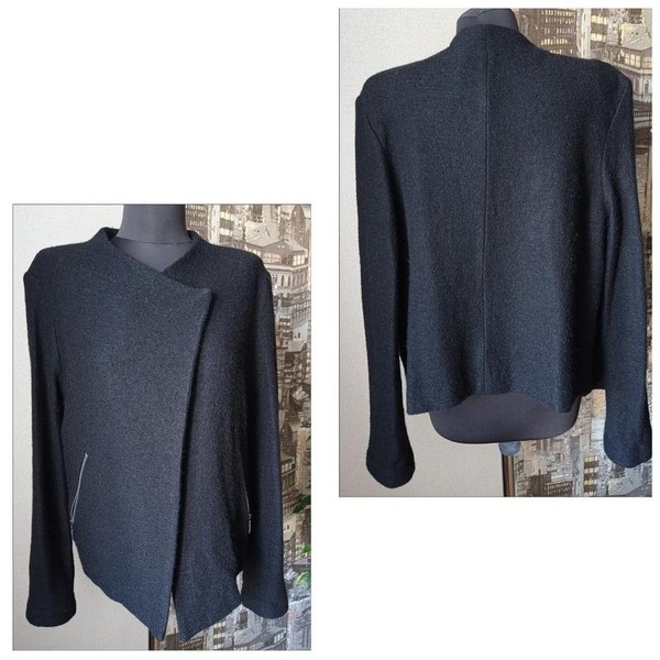 Women Phase Eight Jacket Black Wool 44 / XXL / 52
