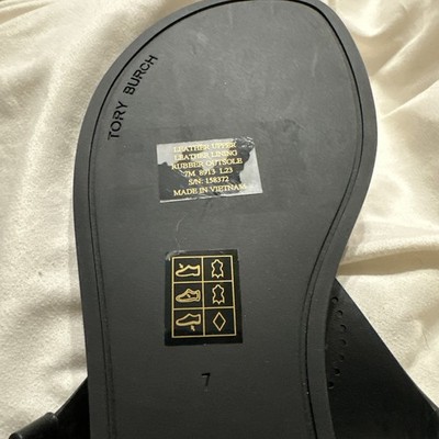 Tory Burch Capri Perf Sandal Thong Leather Perfect Black Size 7