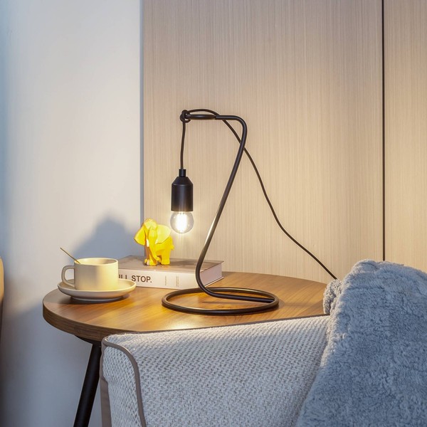 Lindby Tischlampe, Nachttischlampe Schwarz Metall, Tischleuchte 1X E27 Ohne Leuc-image