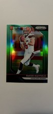 2018 Baker Mayfield Panini Prizm Green Rookie Card. rookie card picture