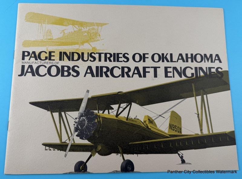Vintage Page Industries Of Oklahoma Jacobs Aircraft Engines Brochure Yukon