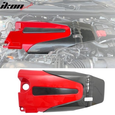 Fits 22-26 Civic Type R Style 1.5L Engine Valve Cover Carbon Fiber Print & Red