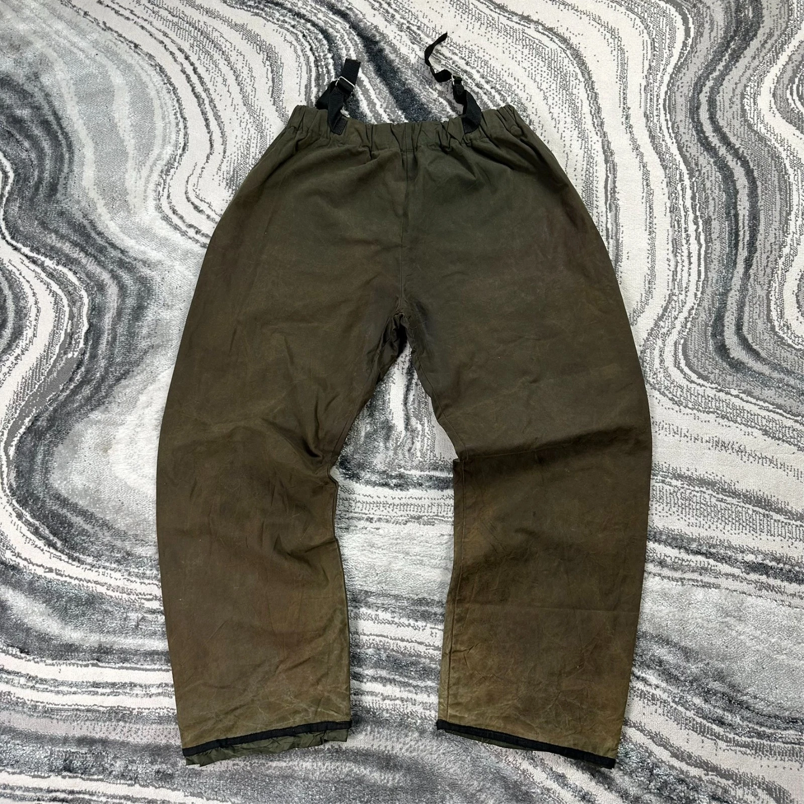 Vintage Dickies 90's Westfield Olive Size Medium Waterproof Waxed Over Trousers